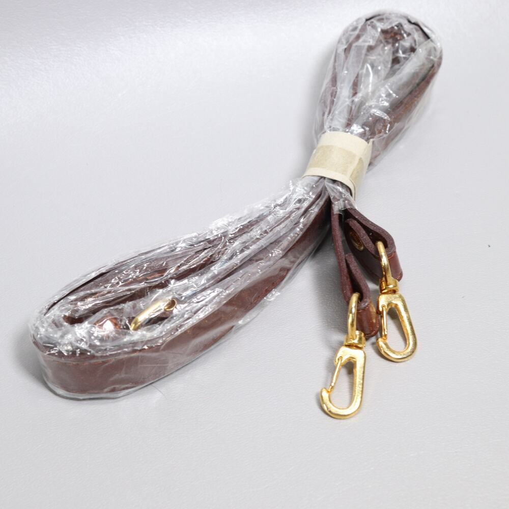 Faux Leather Crossbody Handbag Replacement Strap 48 in Brown Coated Gold Tone